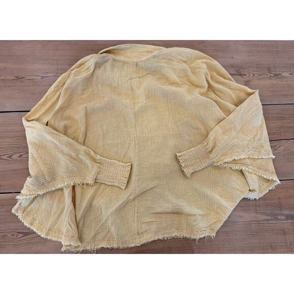 Oli and Hali Oversized Gauze Button Up Yellow‎ Small/Medium - Picture 7 of 8